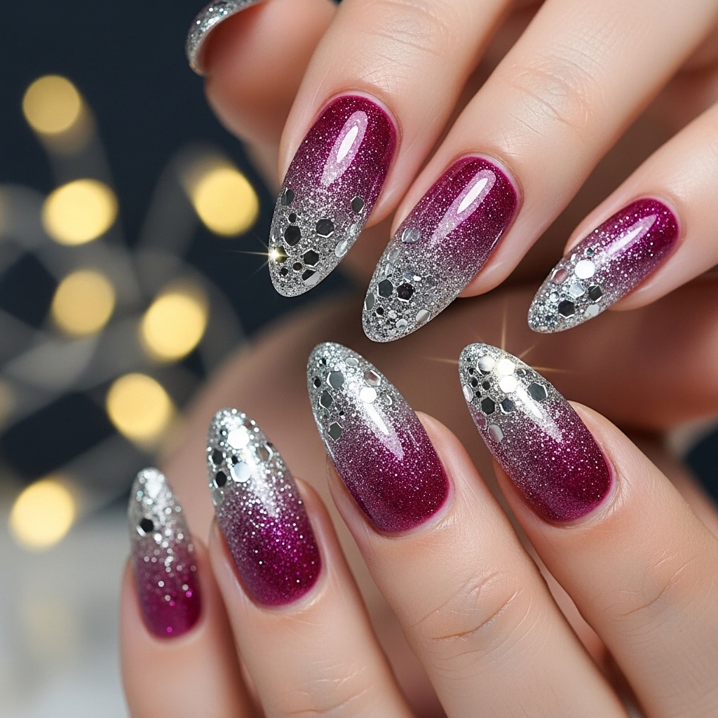  Glitter & Ombre Nails — For the Party Queens