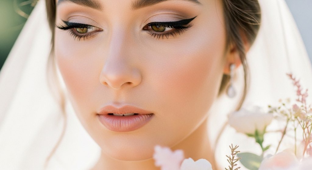 Wedding Makeup with Winged Eyeliner
