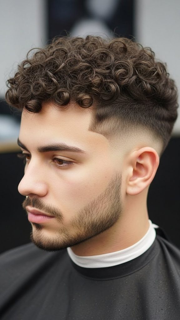 Curly Top Fade