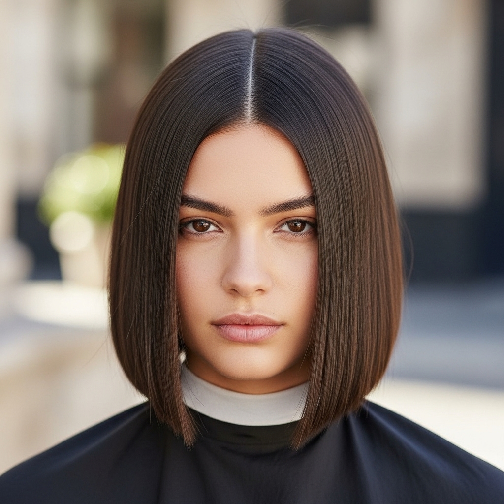 Straight Cut with Center Parting