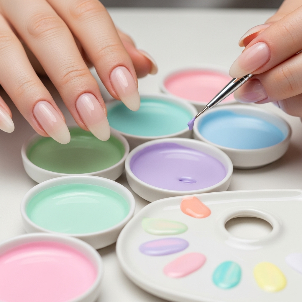 Mixing Colors for a Spring Nail Set