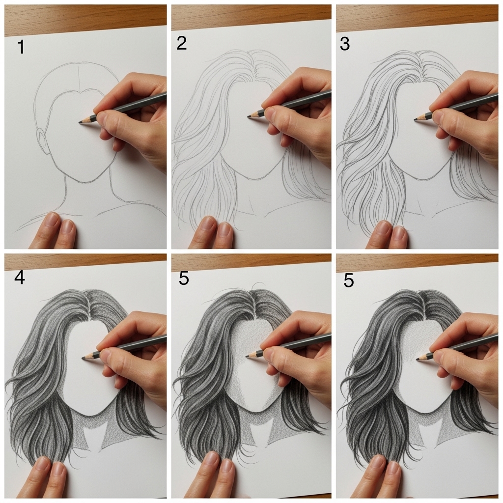 Step-by-Step Hair Drawing Process (Beginner-Friendly)