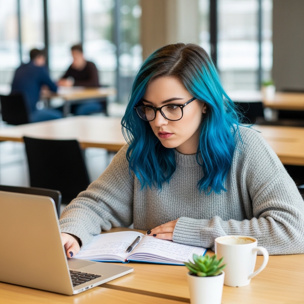 Blue Hair at Work or School