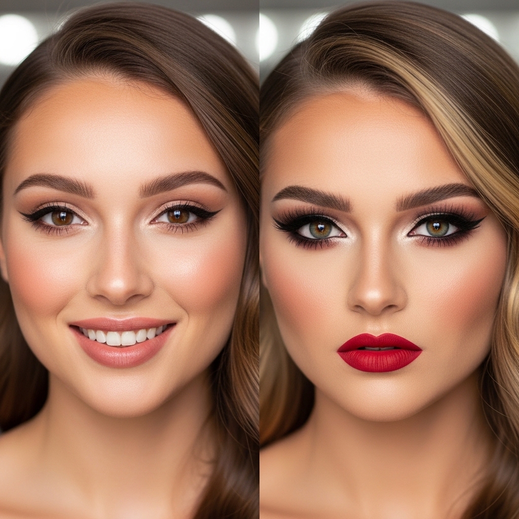 Natural Makeup vs Full Glam