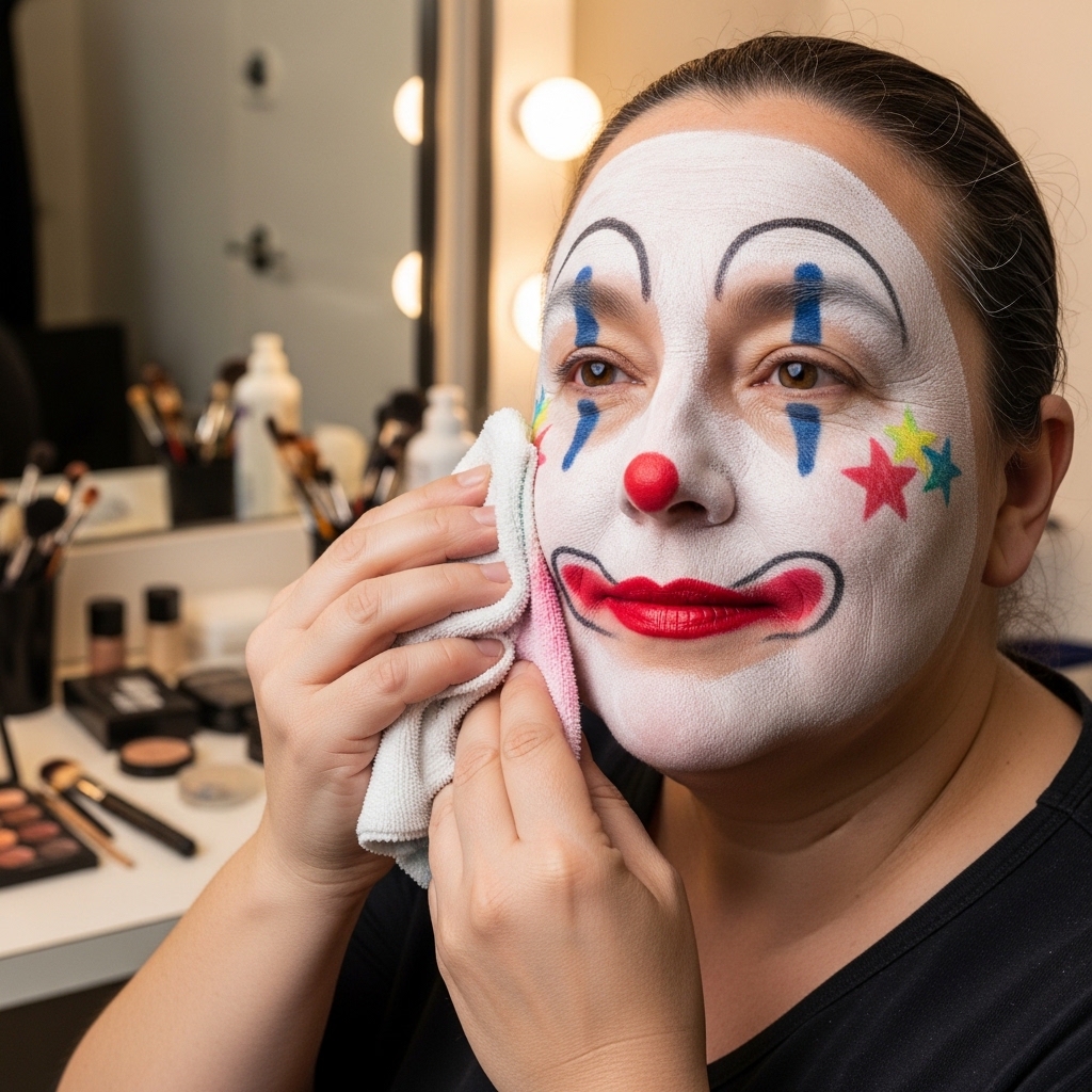 Removing Clown Makeup Properly