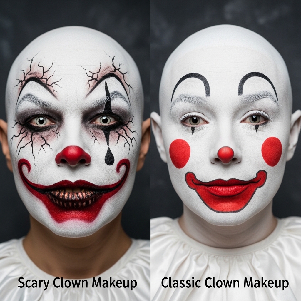 Scary Clown Makeup vs Classic Clown Makeup