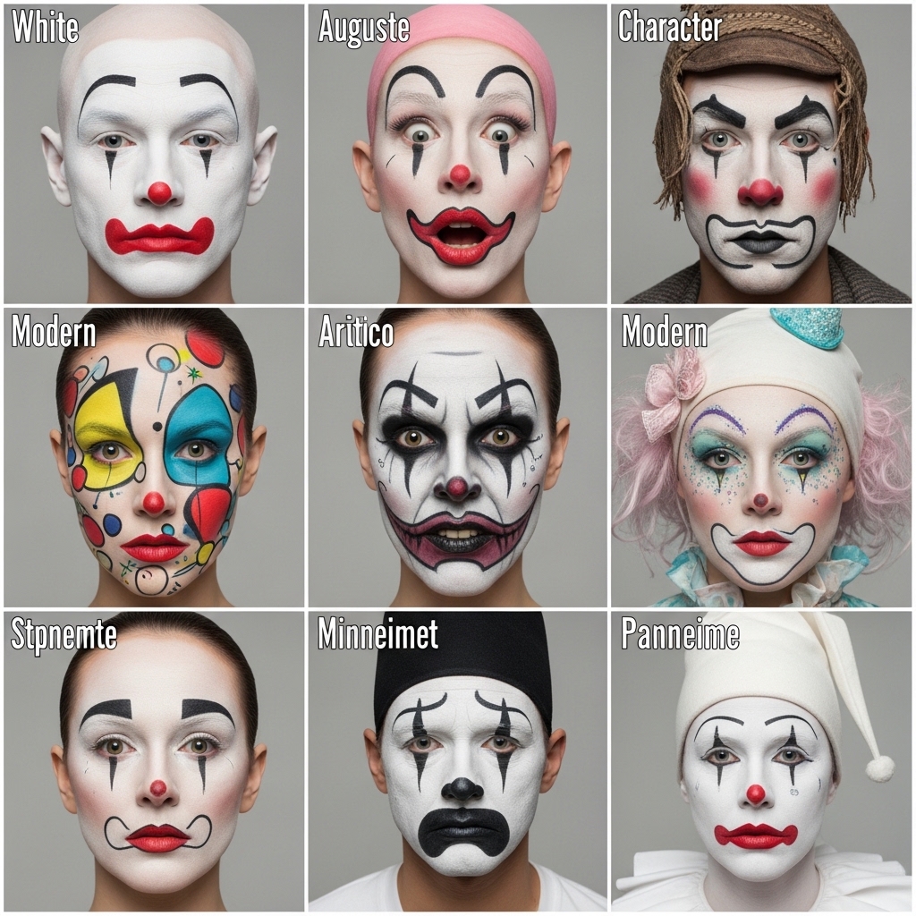 Types of Clown Makeup Styles