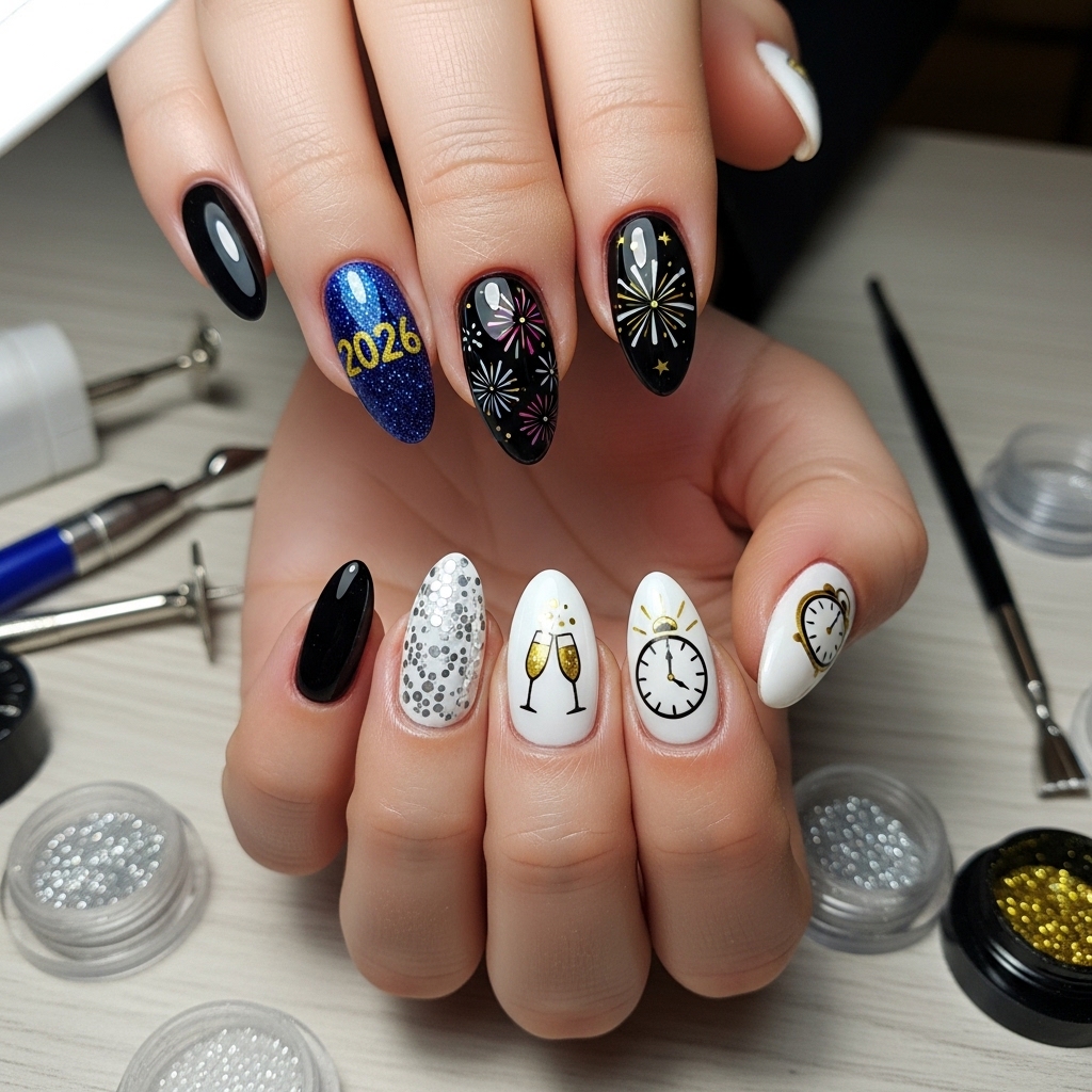 DIY New Year’s Nails at Home