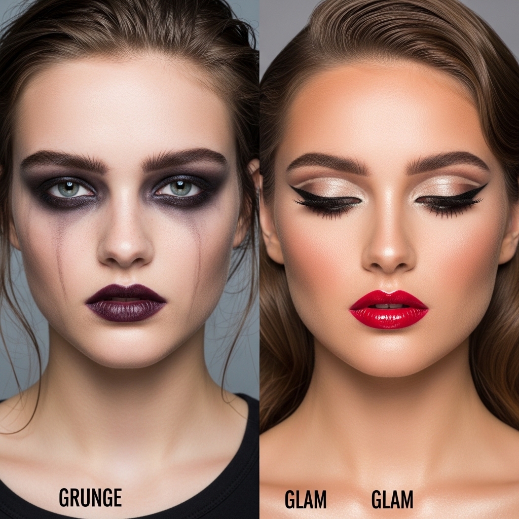 Grunge Makeup vs Glam Makeup