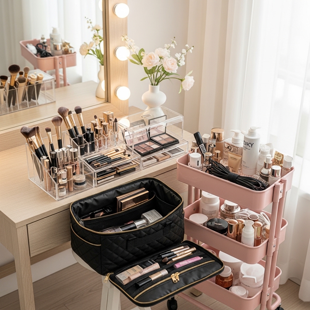 Makeup Bag Storage at Home