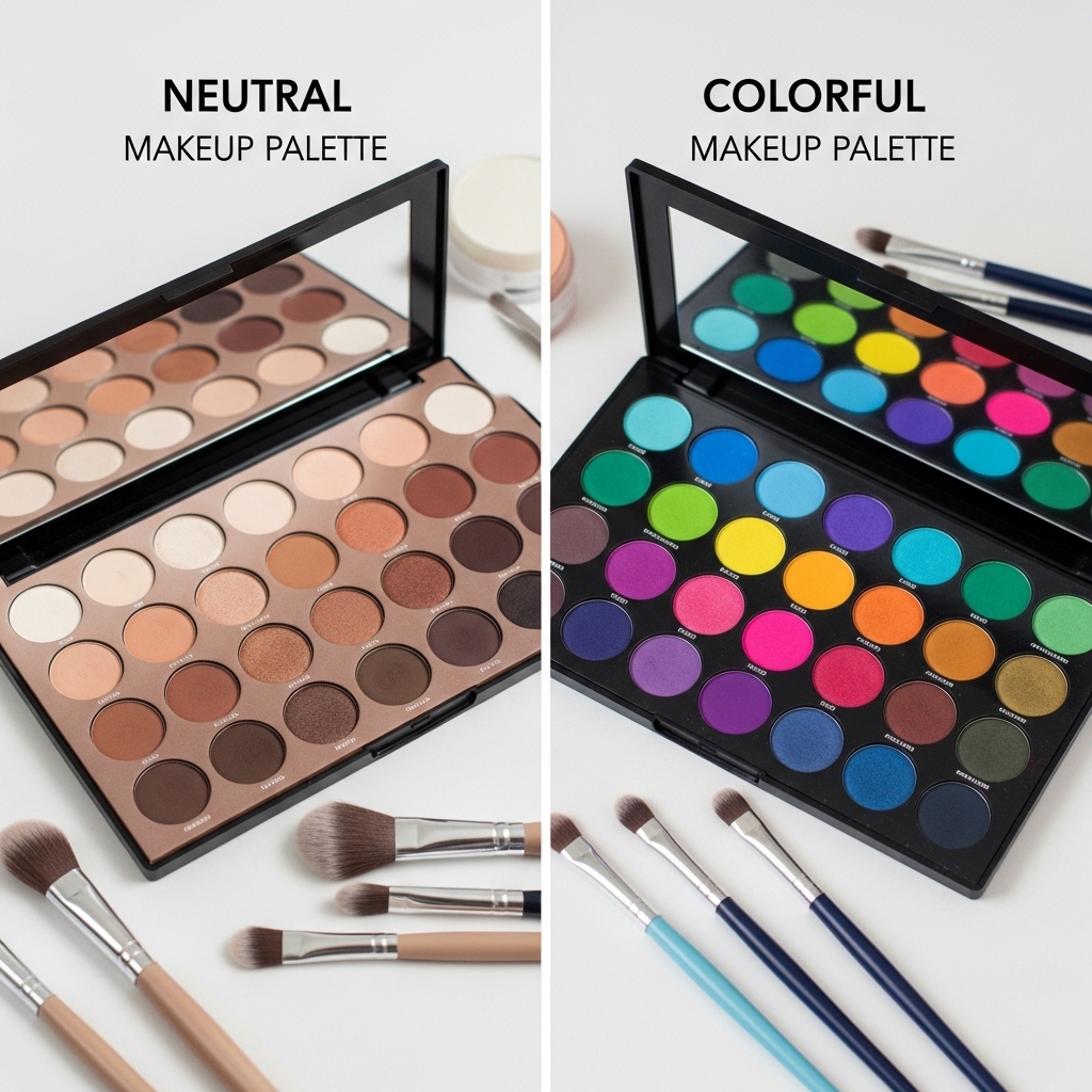 Neutral vs Colorful Makeup Palettes