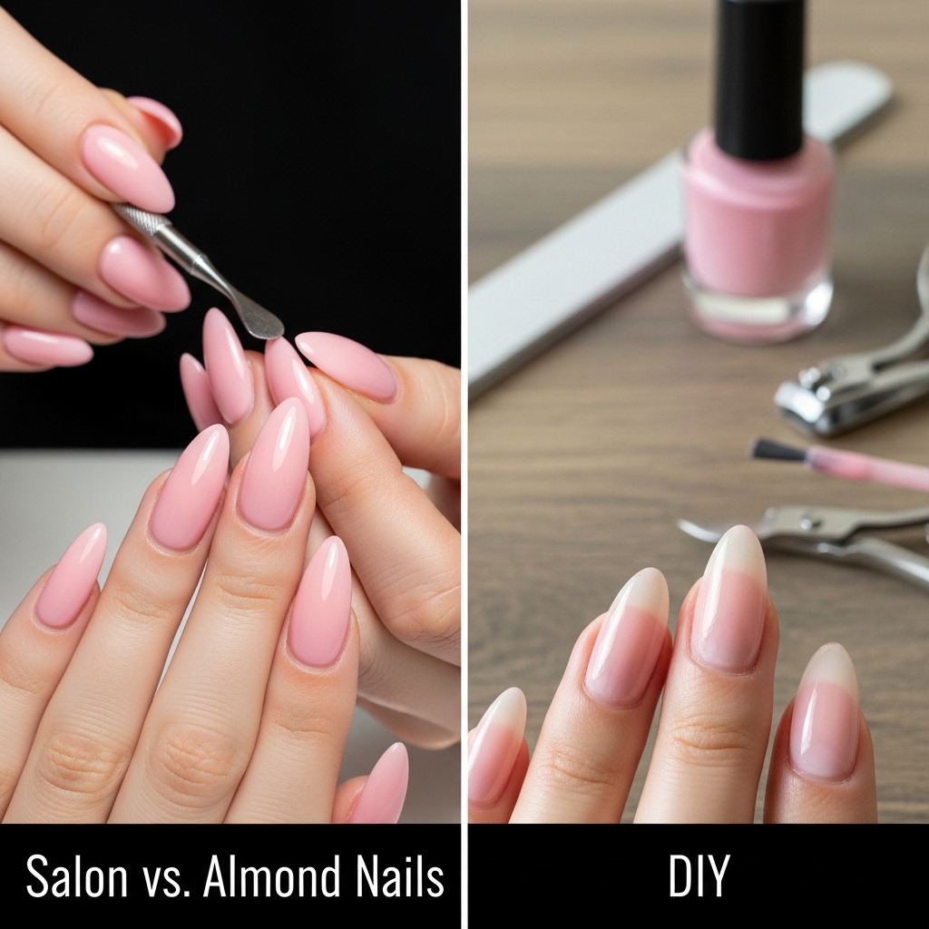 Salon vs DIY Almond Nails