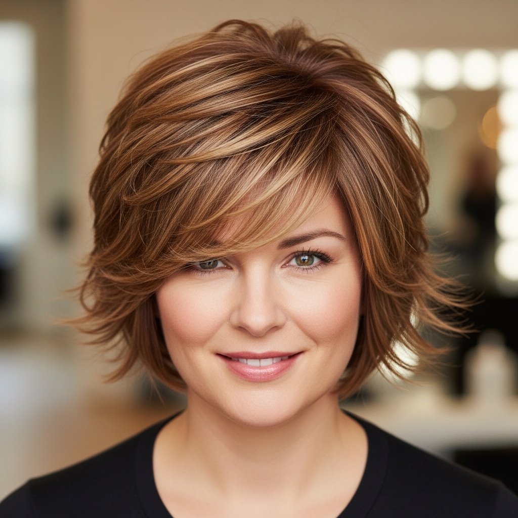 Best Haircuts for Round Face Layered Pixie Cut