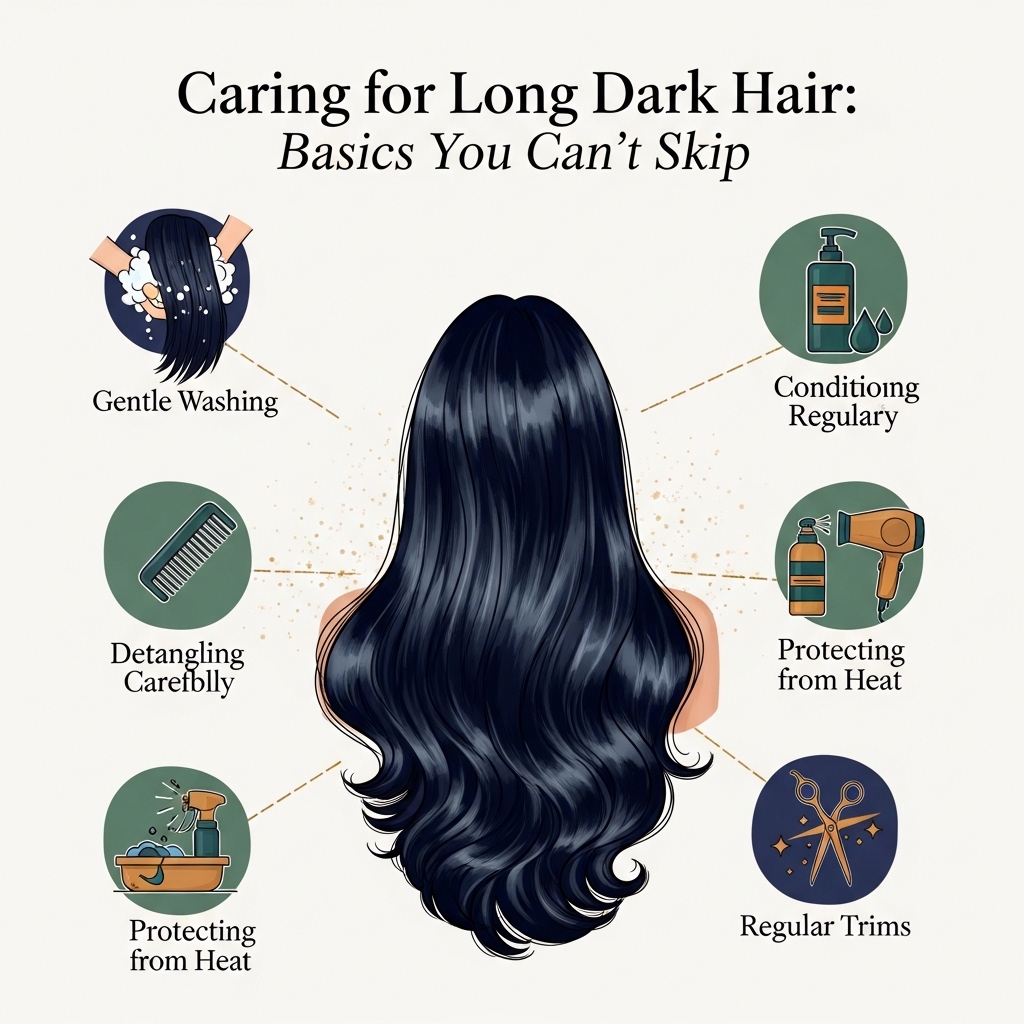 Caring for Long Dark Hair Basics You Can’t Skip