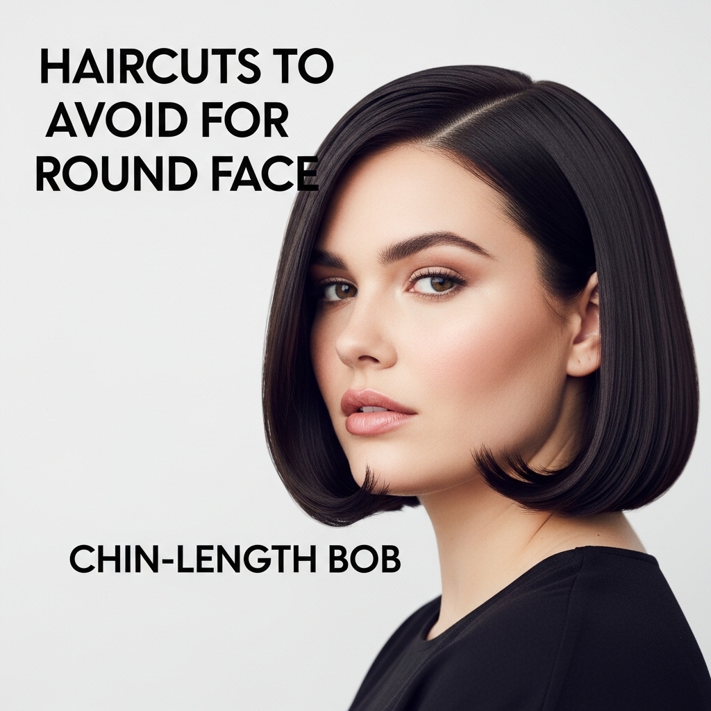 Haircuts to Avoid for Round Face    Chin-Length Bob