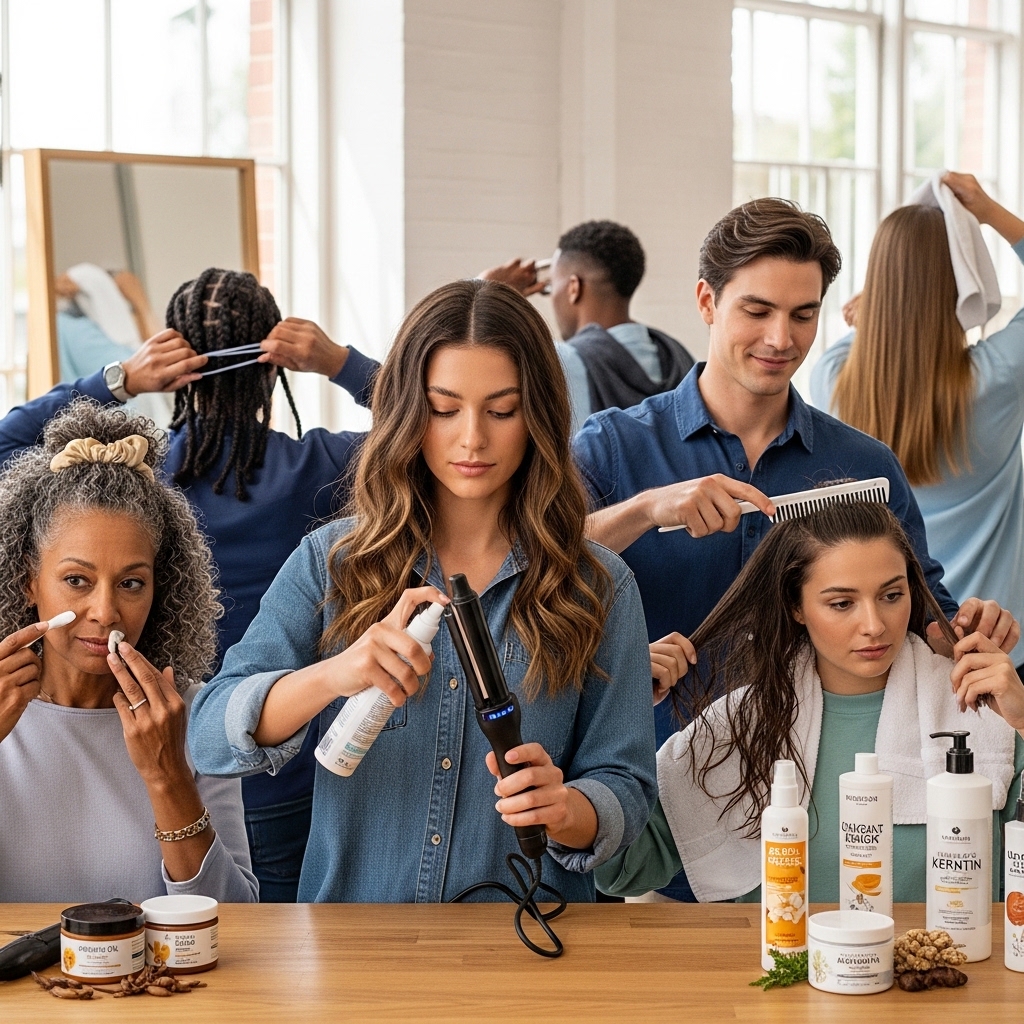 Styling Long Dark Hair Without Damage