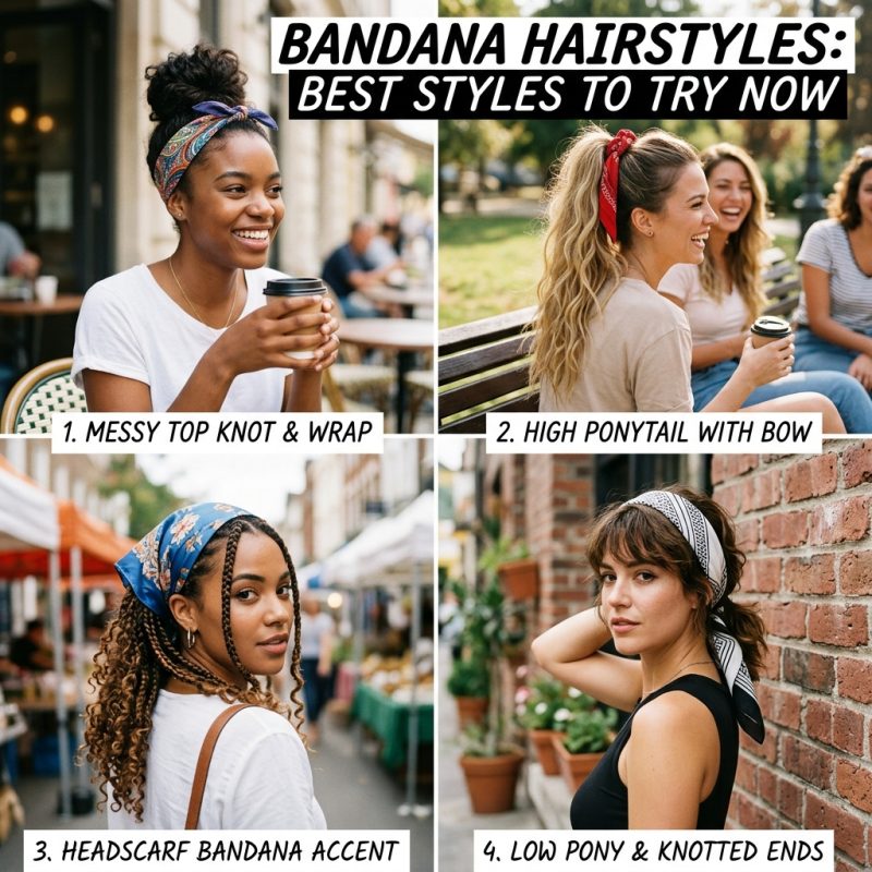The Bandana Wrapped Ponytail