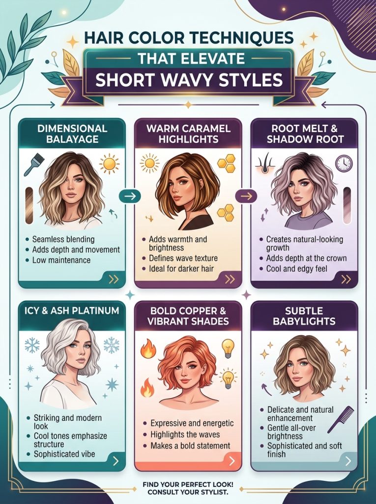 Hair Color That Elevates Short Wavy Styles