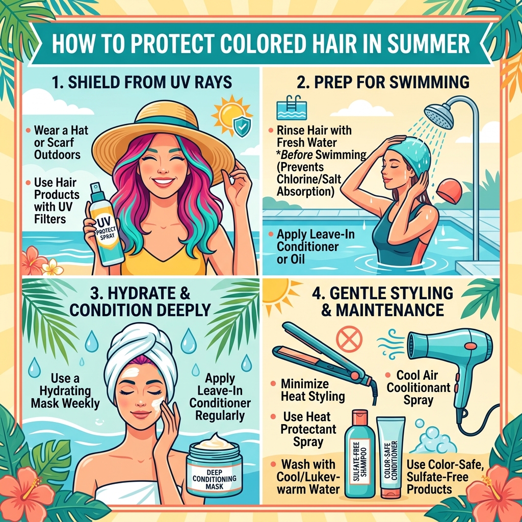 How to Protect Colored Hair in Summer