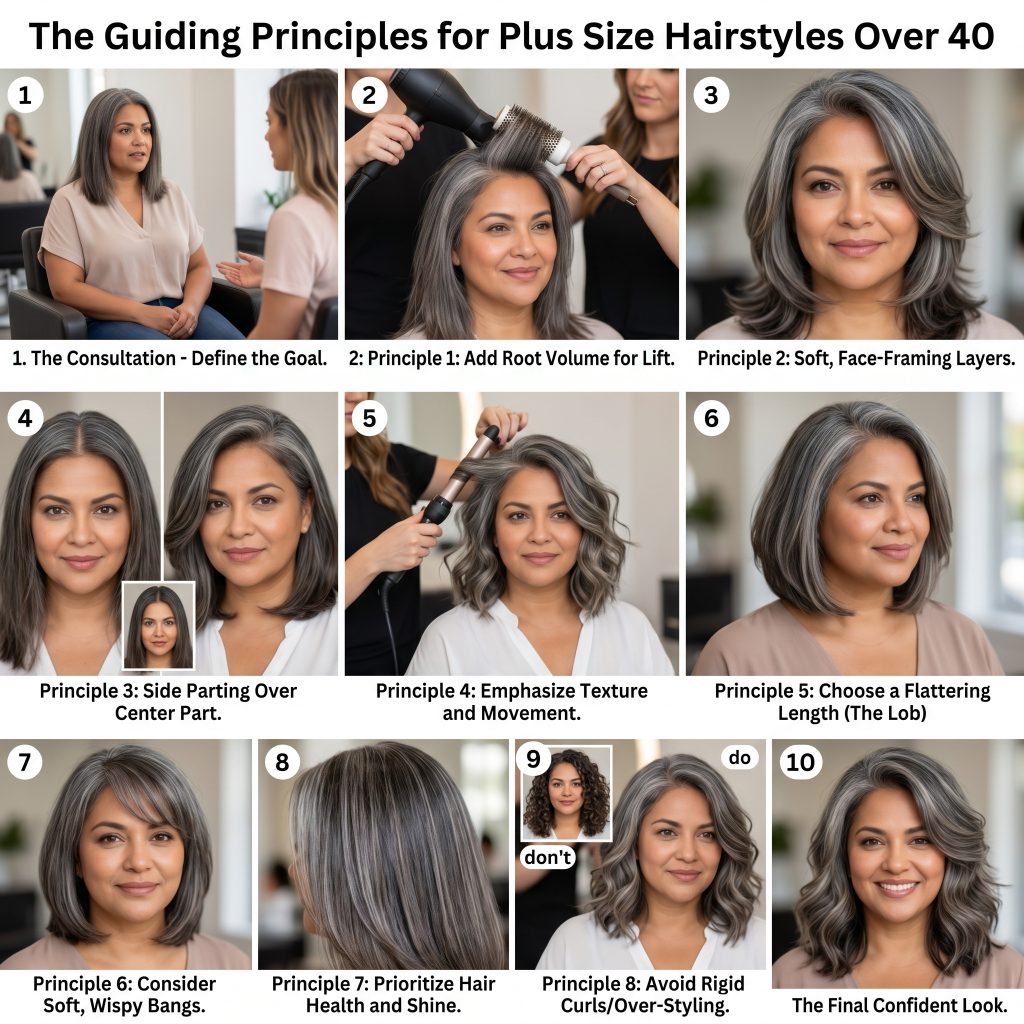 The Guiding Principles for Plus Size Hairstyles Over 40